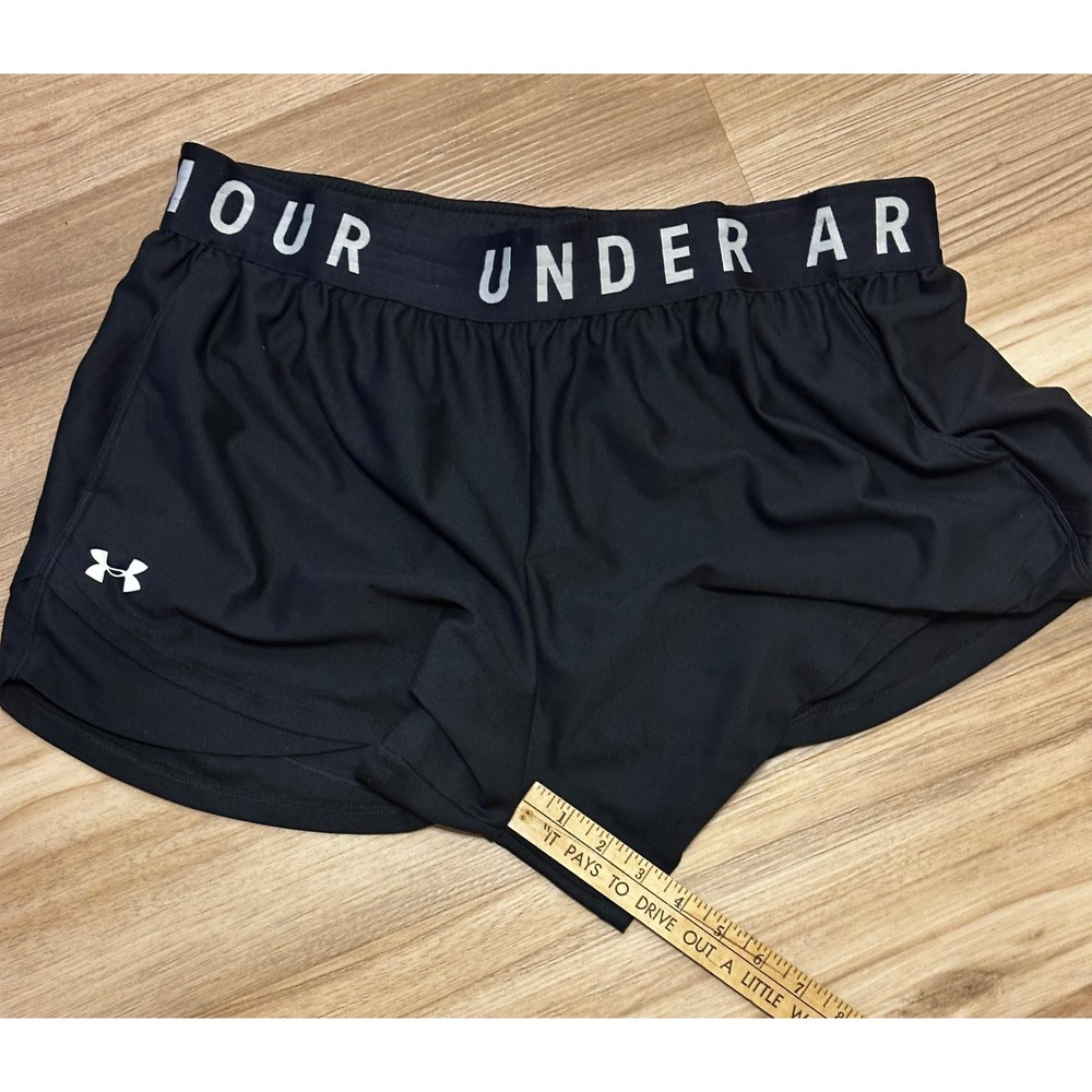 Under Armour Play Up 3.0 Shorts Womens Black Athletic Running Training Large - Picture 4 of 5